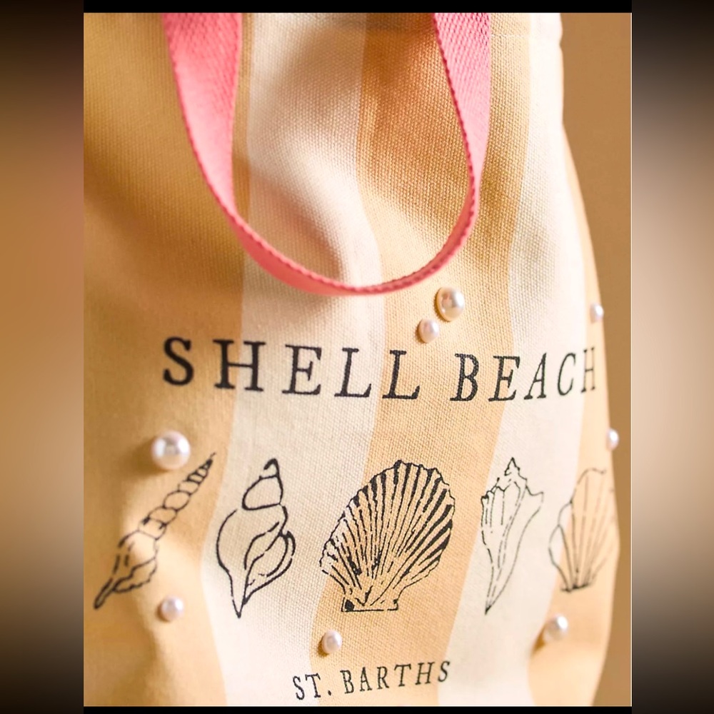 Frazier Sterling X Anthropology Market tote. Shell Beach.